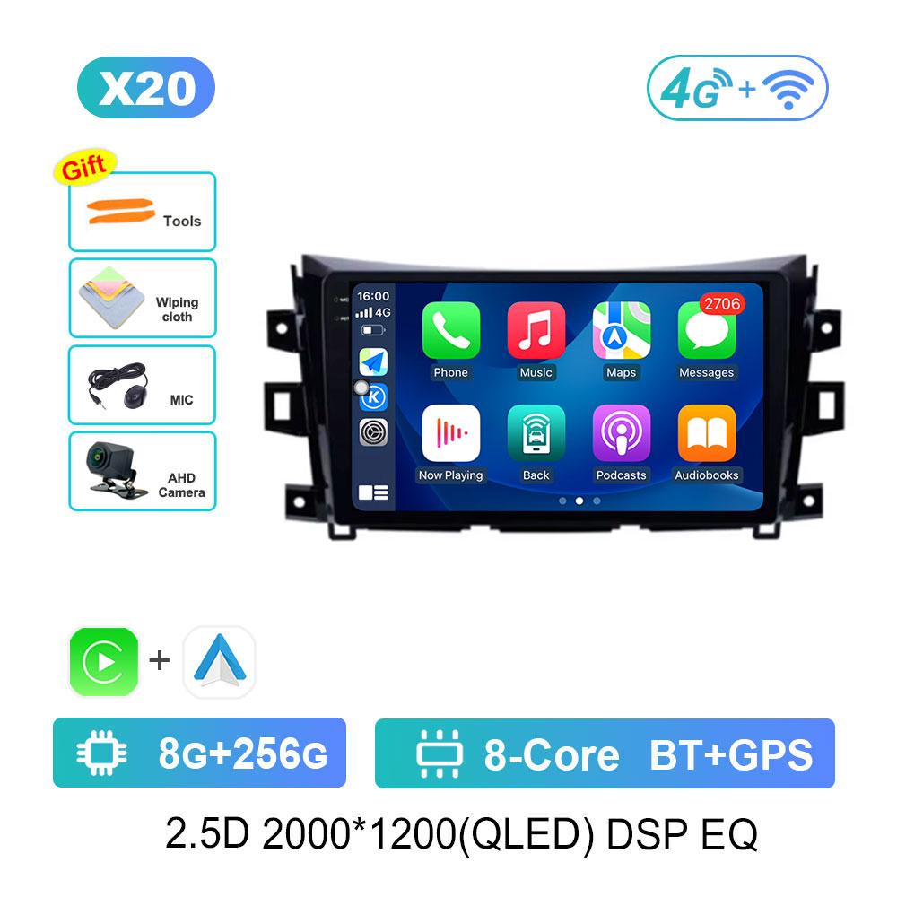 DSP Стерео Автомагнитола Мультимедийный плеер для Nissan NAVARA Frontier NP300 2015 - 2024 Navi GPS HD Экран WiFi Android 14 Bluetooh