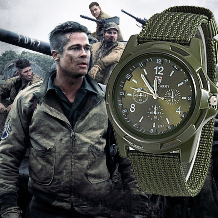 Men Quartz Watch Nylon Watches Canvas Strap Casual Sports Wristwatch