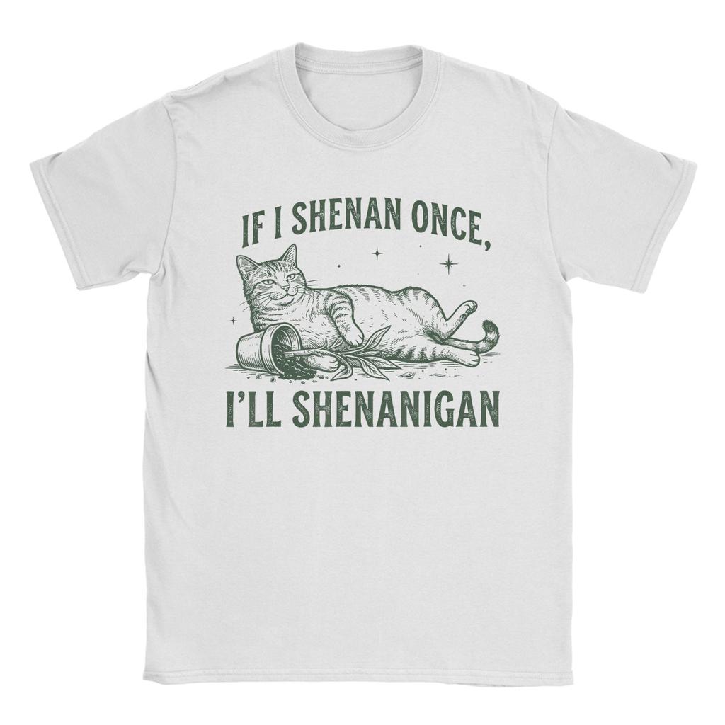 Unisexs TShirt If I Shenan Once Ill Shenanigan Raccoon St Patricks Day Vintage Pure Cotton Tee Shirt Short Sleeve T Shirts Gift
