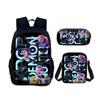 Backpack Cartoon Devil Anime Lightweight Travel Casual Backpack Laptop Bag School Bag Three-piece Set