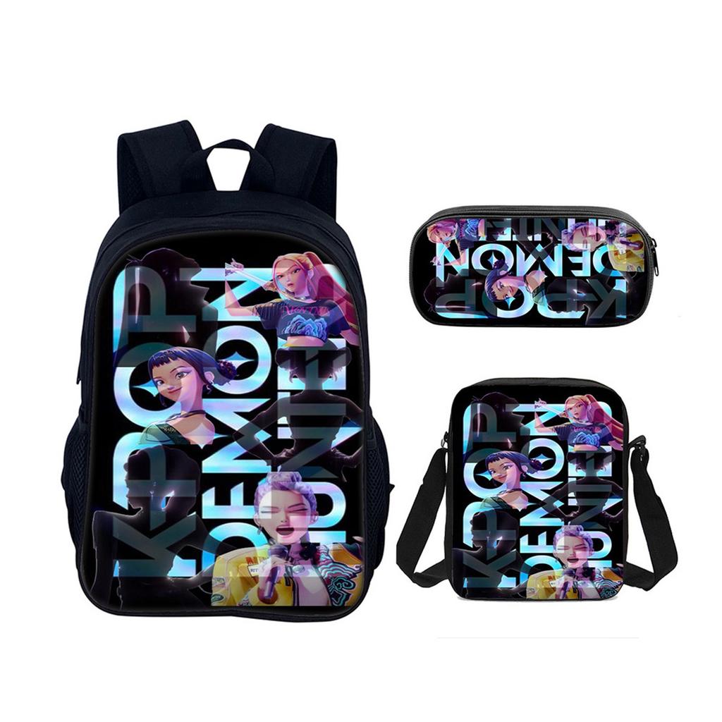 Backpack Cartoon Devil Anime Lightweight Travel Casual Backpack Laptop Bag School Bag Three-piece Set