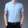 Men's Summer Solid Color Short-sleeved Lapel Shirt Casual and Comfortable Slim Thin Section Blouse