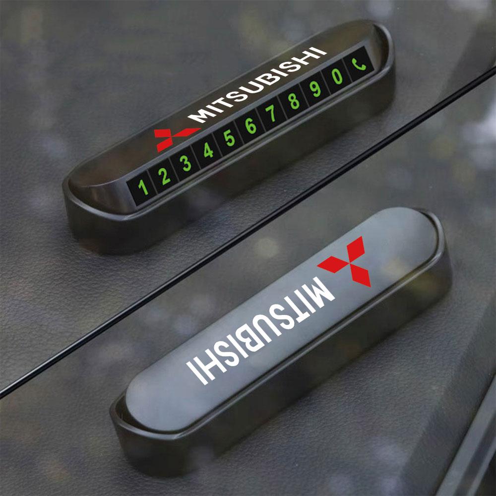 Car Multipurpose Temporary Parking Card Phone Number Plate Accessories For Mitsubishi 9 Ralliart X EX L200 Colt Outlander Pajero