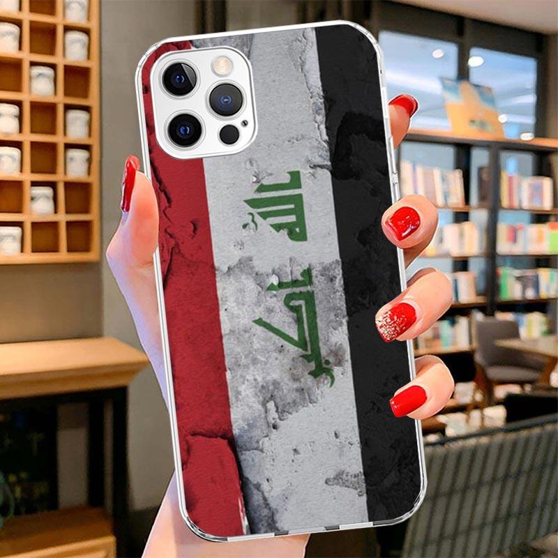 Iraqi Iraq National Flag Cover Phone Case For iPhone 16 17 Air 15 14 Pro Max 16E Phone Case 13 Mini 12 11 7 SE 8 Print Pattern F