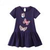 Платье для девочек, детская одежда, новое летнее детское платье, хлопковая детская одежда с короткими рукавами, платье
