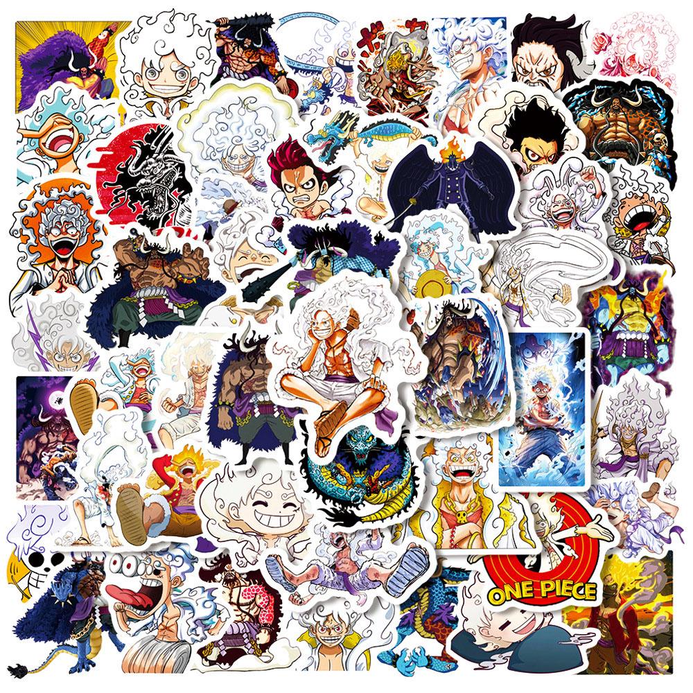 50/100 шт. Аниме-наклейки ONE PIECE Крутые мультяшные наклейки Детская игрушка Канцелярские принадлежности для DIY Чемодан Автомобиль Велосипед Водонепроницаемые Классические манга-наклейки