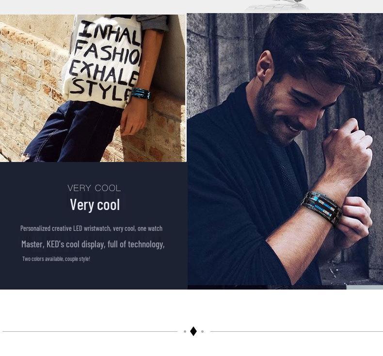 Корейские модные LED часы Железный Человек с двойной линией, бинарные, модные, парные, студенческие