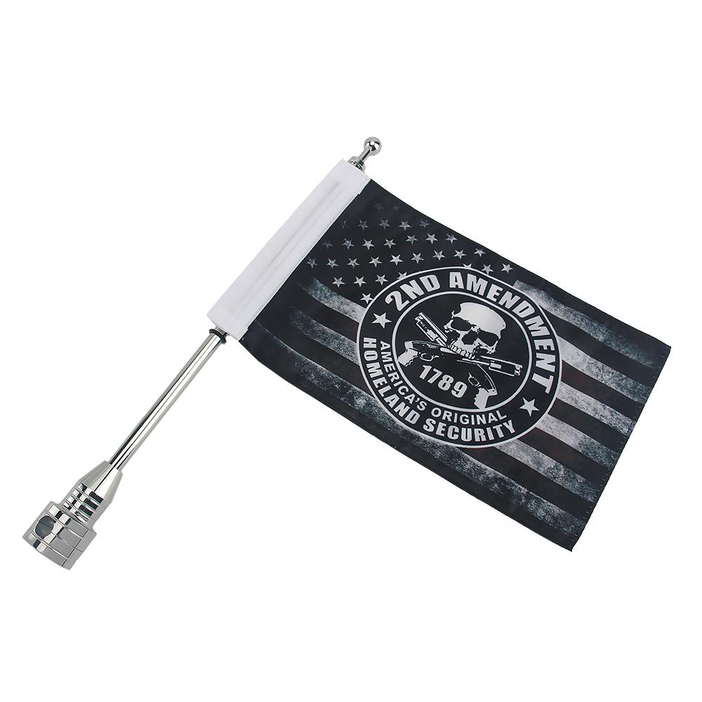 For Harley Road King Glide Sportster XL883 1200 48 72 Touring FLHT Flags Motorcycle Rear Side Mount Flag Pole Luggage Rack Parts