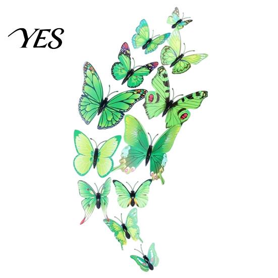 3D Butterfly Wall Decor 12Pcs Decals, Butterflies Stickers, Removable Mural Decor, Decorative Stickers Decals for Home Bedroom Living Room Kids