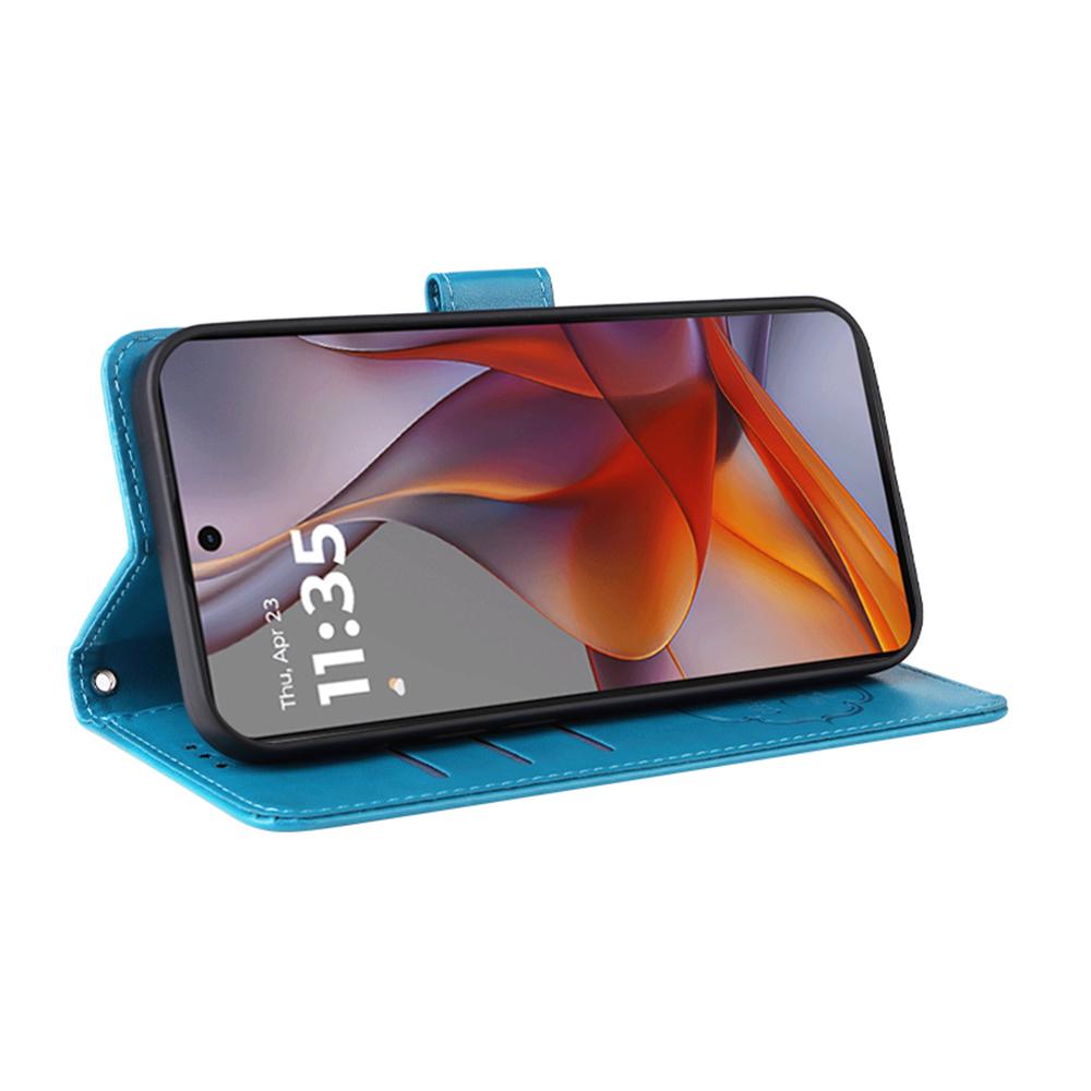 Чехол для Motorola Edge 50 Ultra 5G/Moto X50 Ultra 5G с тиснением в виде бабочек и цветов, кошелек-подставка, кожаная обложка для телефона