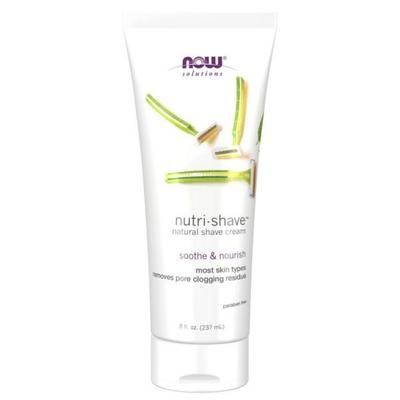 Крем для бритья NOW Solutions Nutri удаляет остатки, закупоривающие поры, и уменьшает раздражение, 8 унций.
