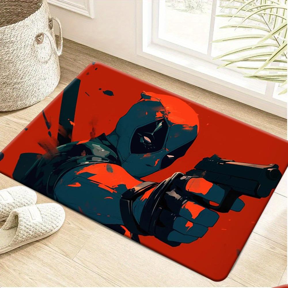 1pc Marvel Themed Printed Doormat, Flannel Machine-Washable Rectangular Rug, Decorative Door Mat, Kitchen Mat, Outdoor Mat, W