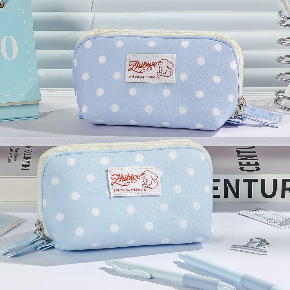 Polka Dot Dog Pattern Pencil Case Large Capacity Pencil Pouch Durable Pen Bag  School Supplies