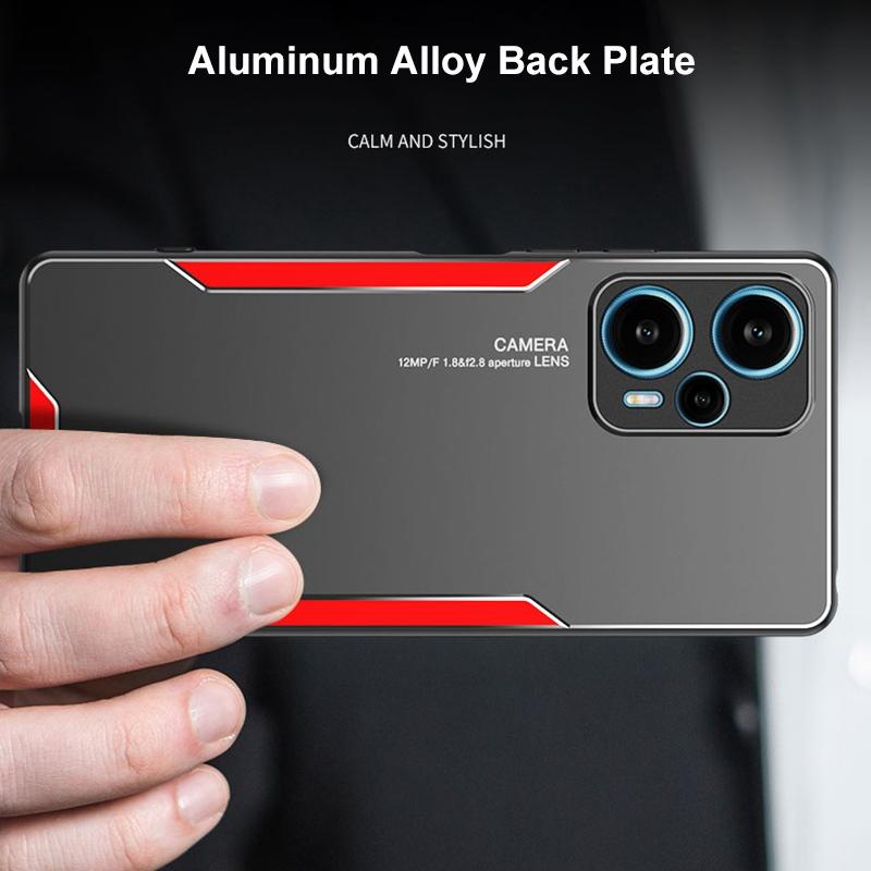 Алюминиевый металлический жесткий чехол для Xiaomi Poco F5 5G F5 Pro, матовая задняя крышка, силиконовая полная защита, противоударный чехол для телефона для Redmi Note 12 Turbo
