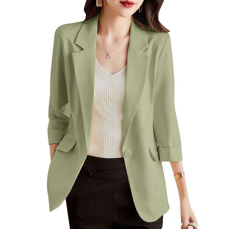 ZANZEA Женский повседневный отложной воротник с рукавом 3/4 свободный кардиган верхняя одежда