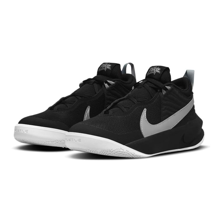 Nike Детские кроссовки Team Hustle D10 GS Black Metallic Silver Volt White CW6735-004