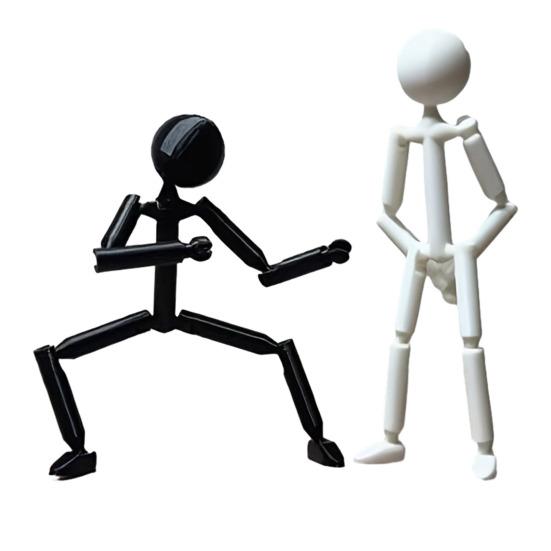 1/2 шт. 3D-печатная фигурка человечка из спичек, подвижные суставы, фигурка-антистресс, модель человечка, украшение для рабочего стола