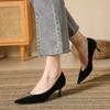 Women's Low Heels Pumps Comfortable Closed Toe Pointed Toe Kitten Heels for Women Slip On Stiletto Pumps Work Office Business Wedding Dress Shoes