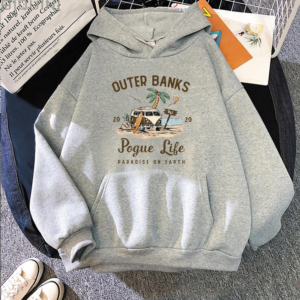 Outer Banks Pogue Life с графическим принтом, осень-зима, толстовка больших размеров, женские эстетические толстовки, женский стиль, Sudaderas