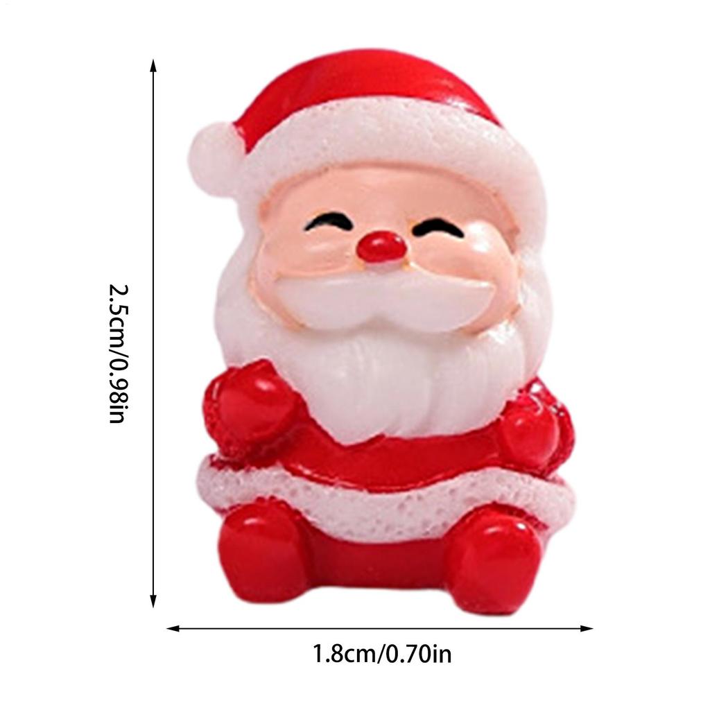Mini Santa Figure Christmas Miniature Desktop Decor Collectible Santa Claus Ornament For Bedside Shelf Kitchen Dining Table Car