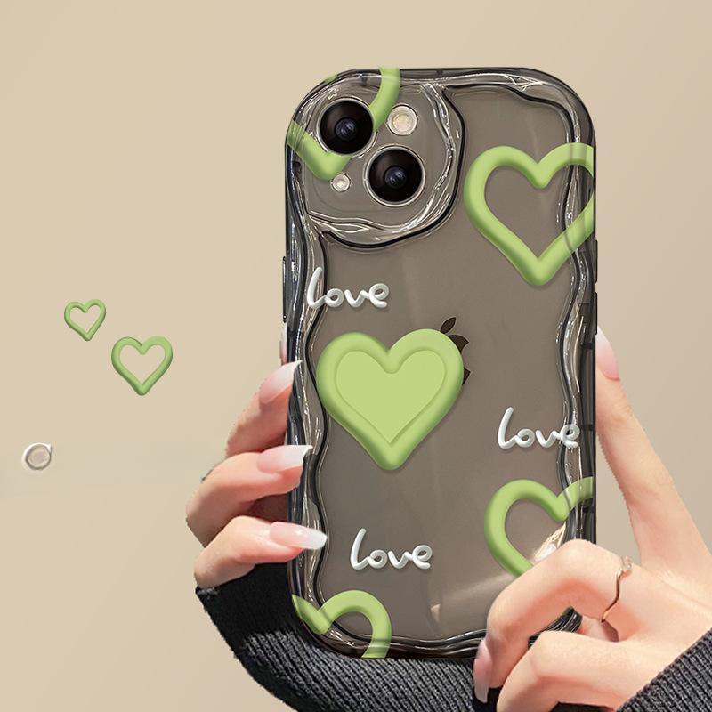 Зеленый Love подходит для Apple 13 мобильный телефон чехол IPhone14promax Soft Shell XS/XR/12 прозрачный 7p Soft Shell