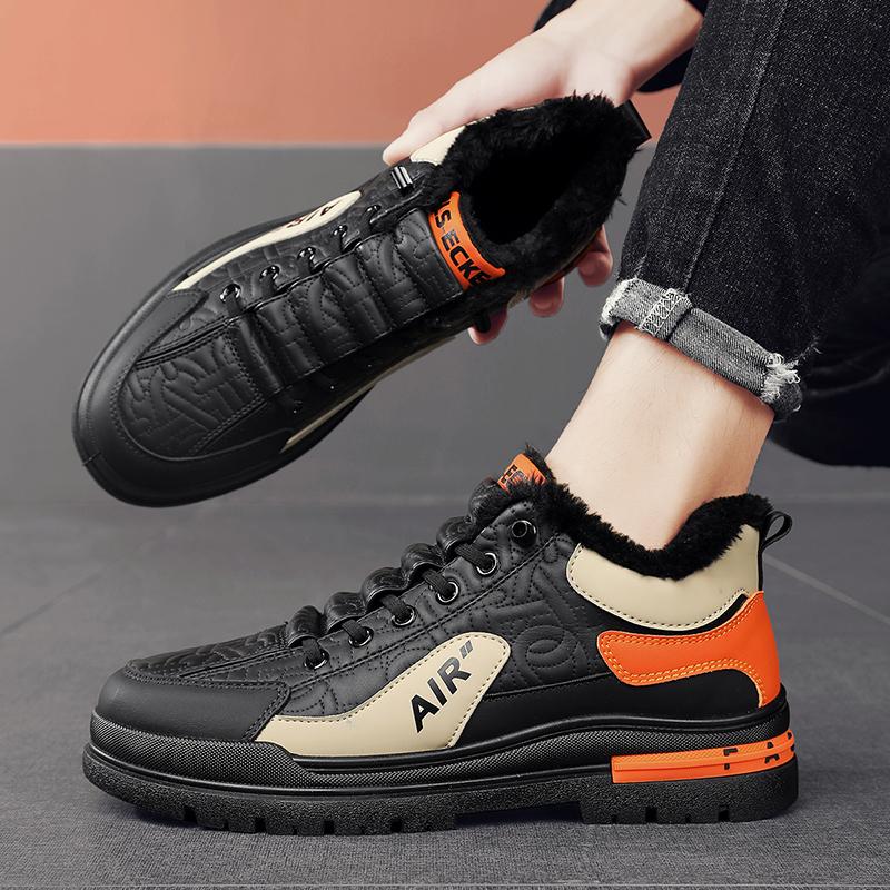 Роскошная зимняя обувь, мужские повседневные кроссовки, очень теплые плюшевые зимние ботинки для мужчин, обувь для тенниса, скейтборда, обувь с высоким берцем