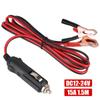 Male Plug Adapter Power Cord 15A Fuse Auto Charger Cable Crocodile Clip Battery Extension Cord Car Cigarette Lighter Socket 12V-24V