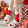Повседневные женские чулки Новогодние красные носки Хлопковые утолщенные детские красные носки Носки-бантики Напольные носки Носки средней длины для девочки