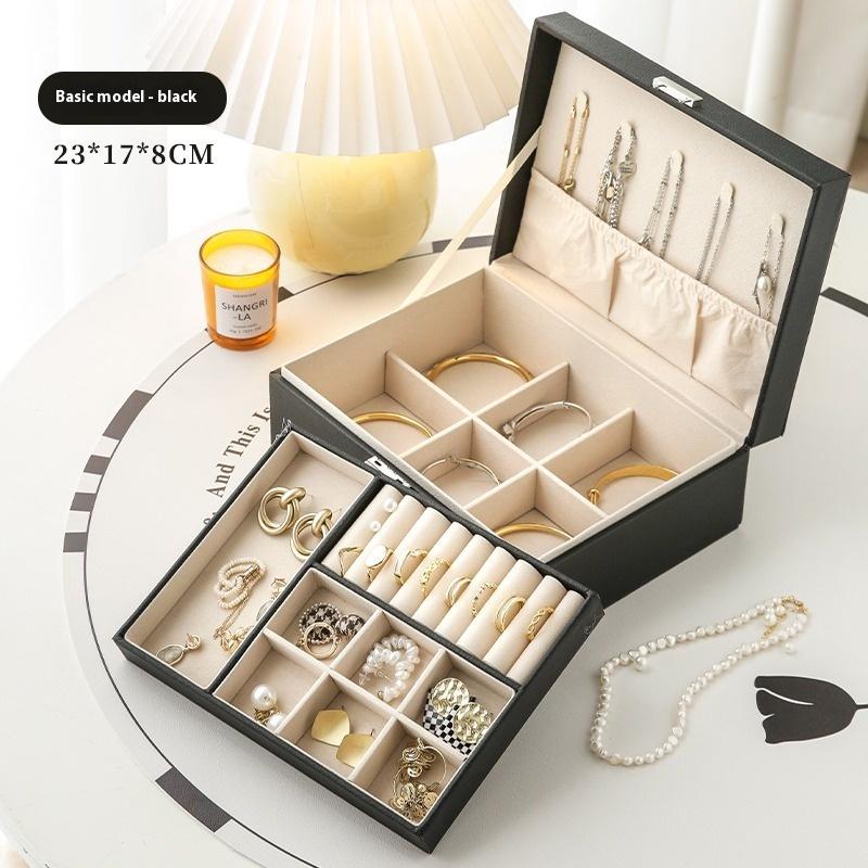 Jewelry Storage Box High-end Delicate Gold Hand Jewelry Bracelet Necklace with Lock Earrings Ring Jewelry