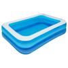 Saiveina Виниловый бассейн для дома, семьи, большой, надувной, голубой, 200 x 150 x 50, для лета, воды, ПВХ, безопасный и с двумя воздушными камерами, для использования, использования, бассейн, прямоугольный, и белый,