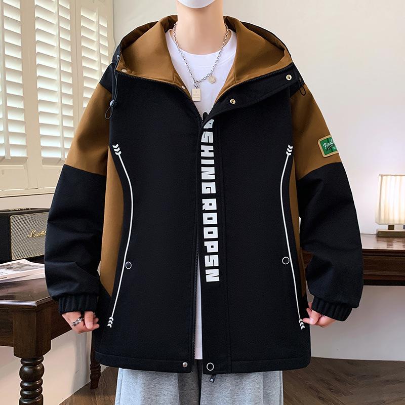 Весенние и осенние куртки Мужская новая рабочая одежда Куртки с капюшоном Мужские куртки Подростковые студенческие универсальные платья