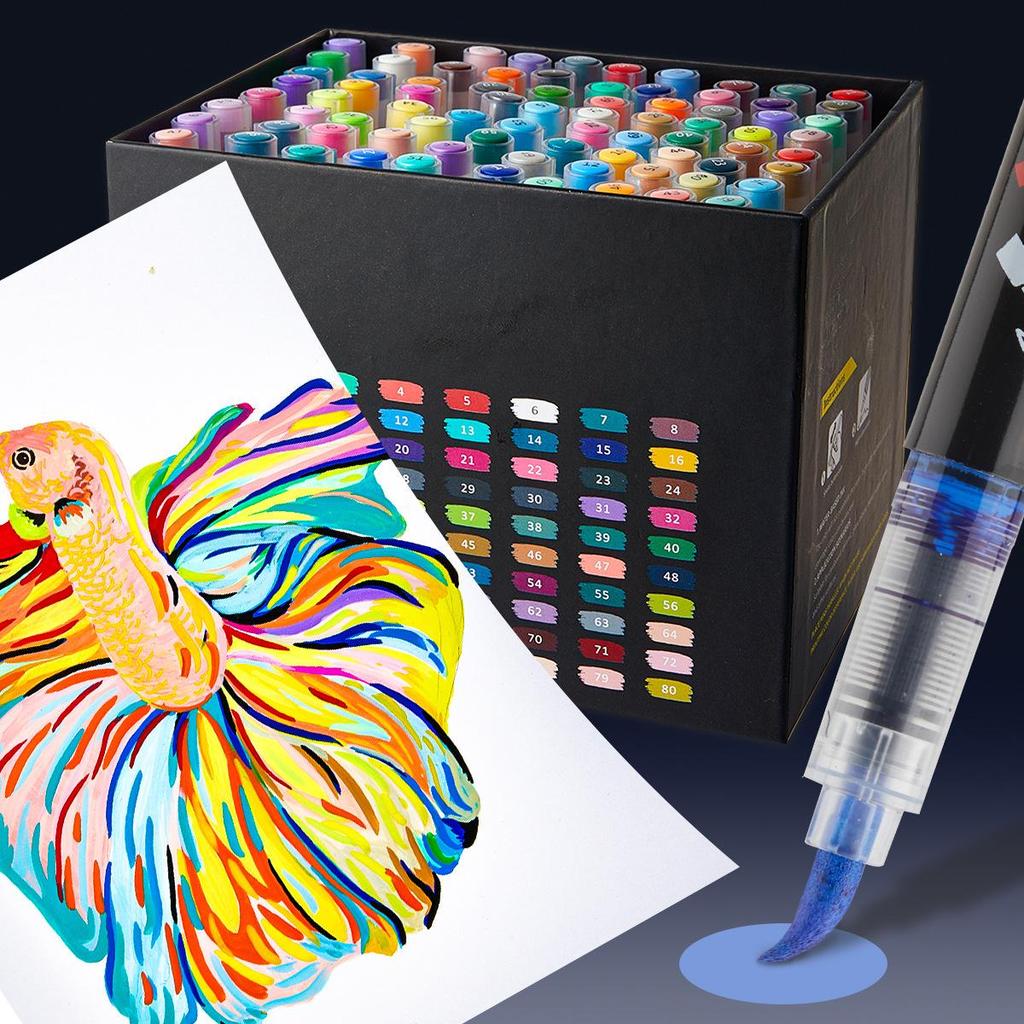 120-цветные быстросохнущие акриловые маркеры-кисти для дудл-арта