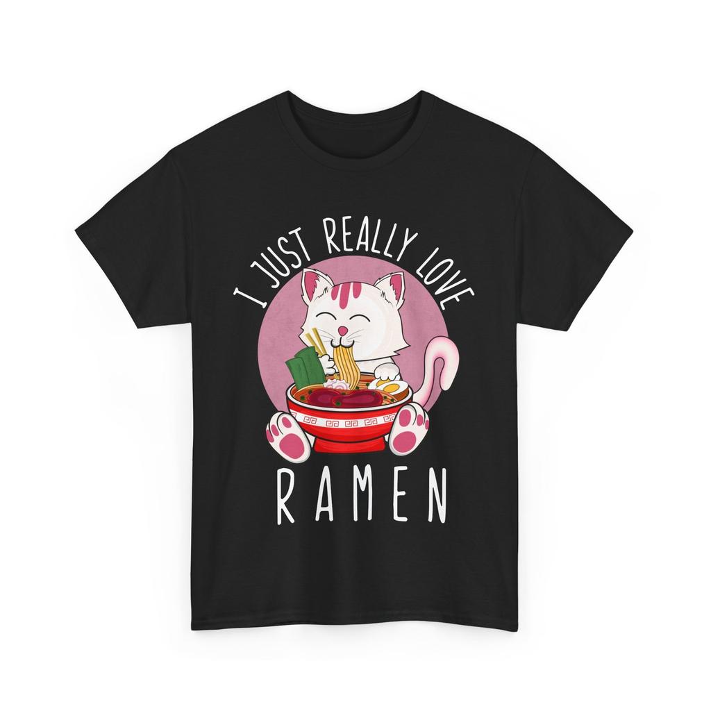 Kawaii Cat I Just Really Love Ramen Cats Lovers Kitten Funny T-Shirt