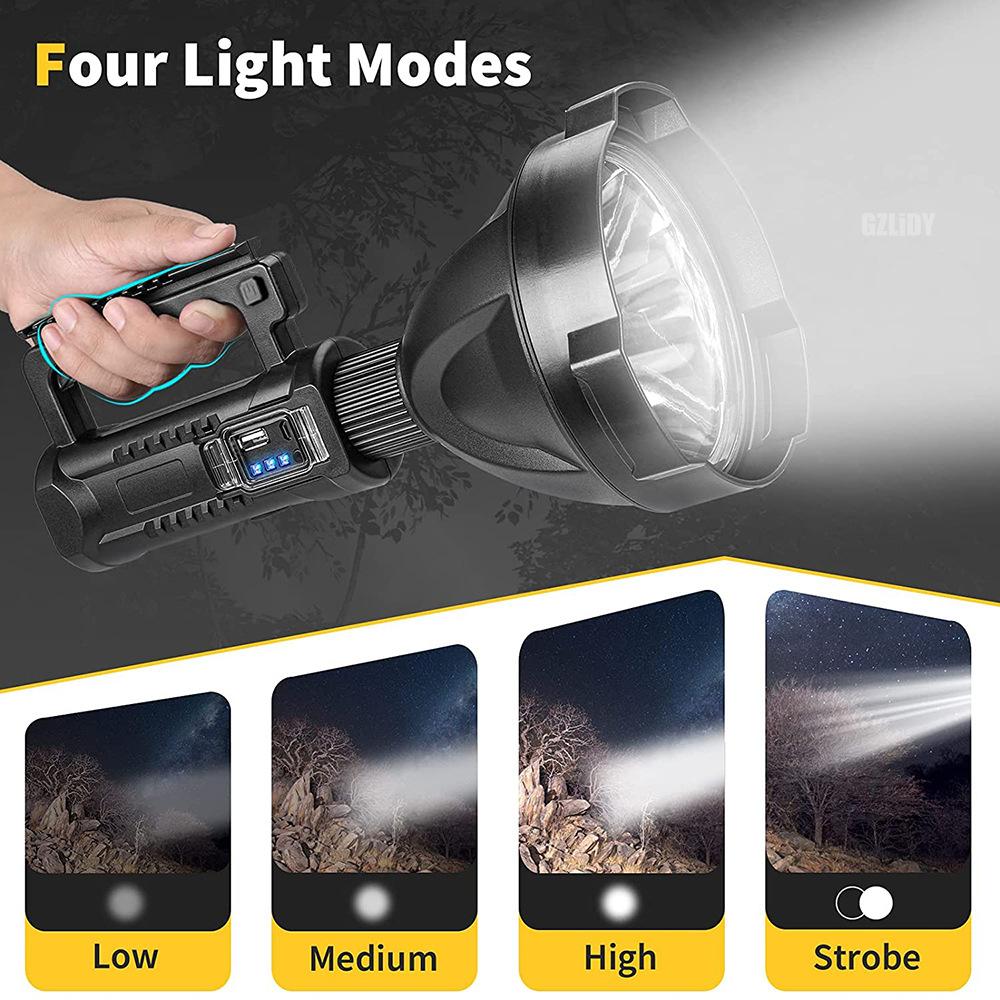Ultra-long Lighting Distance USB Rechargeable High Power Led Flashlights Lamp Searchlight XHP70 Powerful Lantern Torches