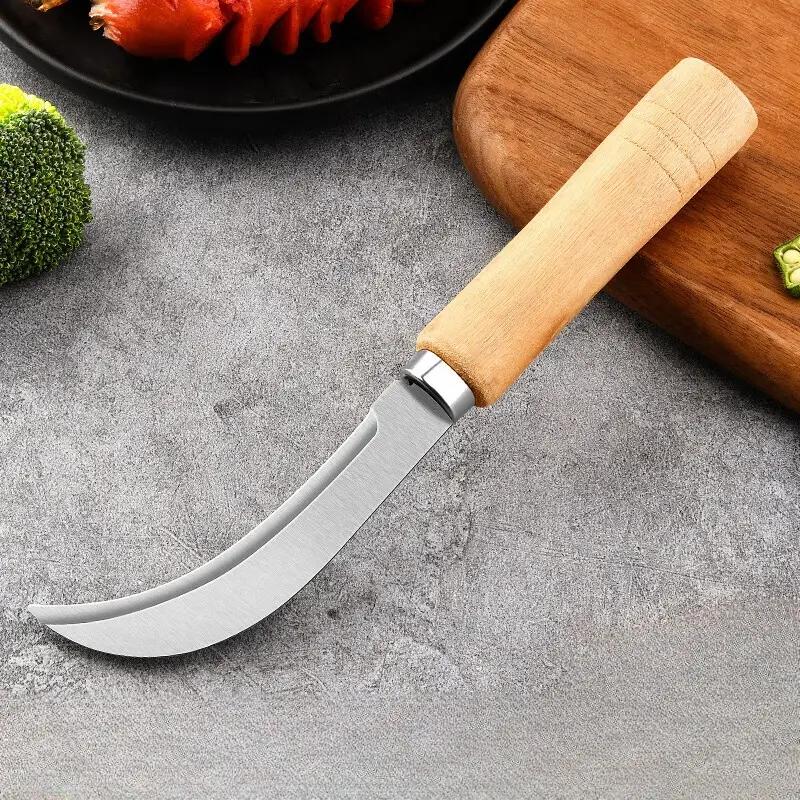 Bending Knife Fruit Knife Stainless Steel Pineapple Knife Mango Knife Multi-functional Peeling Knife Roast Sausage Special Knife Cutting