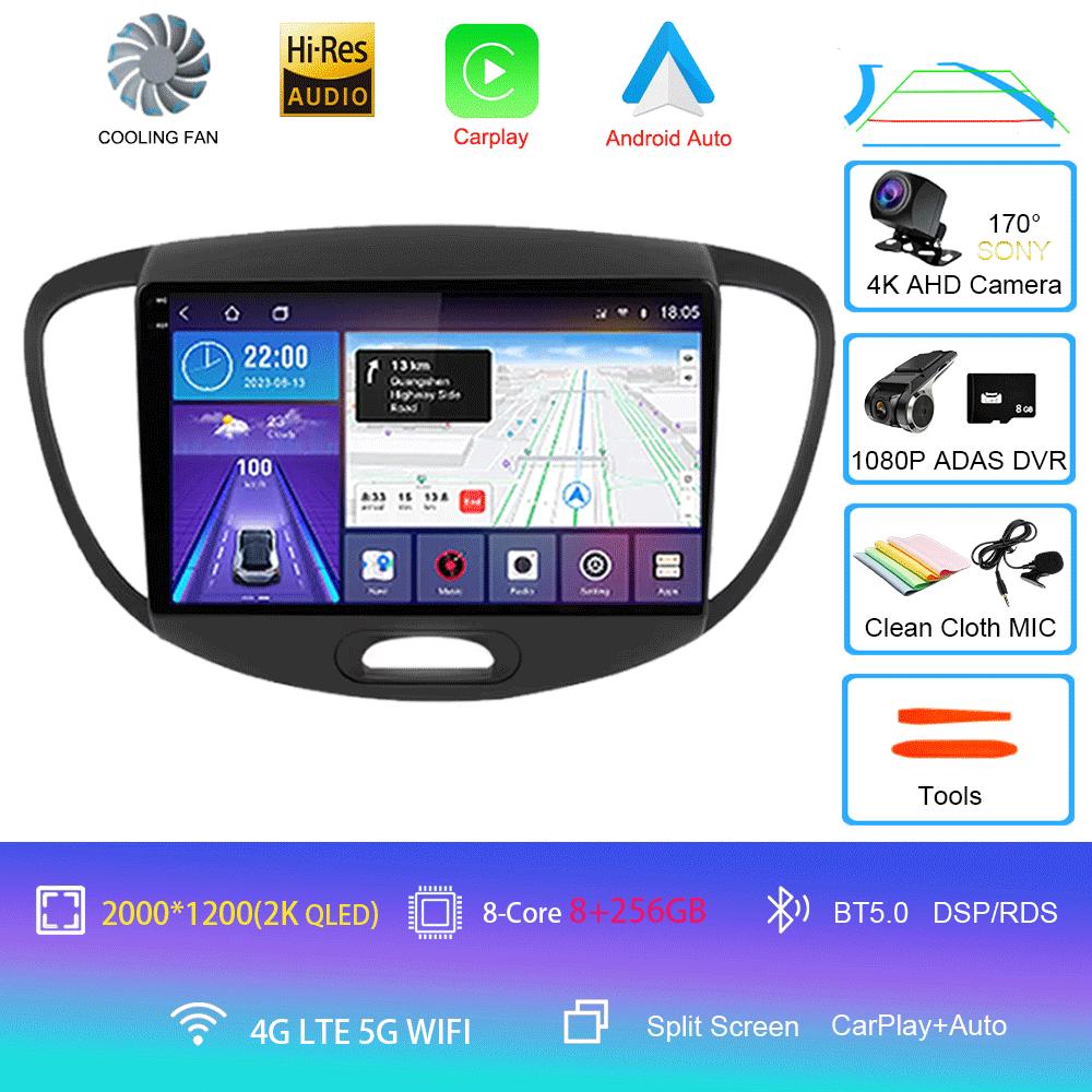 Для Hyundai Grand i10 2008-2012 2 din Android Auto Радио Carplay Автомобильный мультимедийный плеер GPS автомагнитола Bluetooth Android 14 Авто