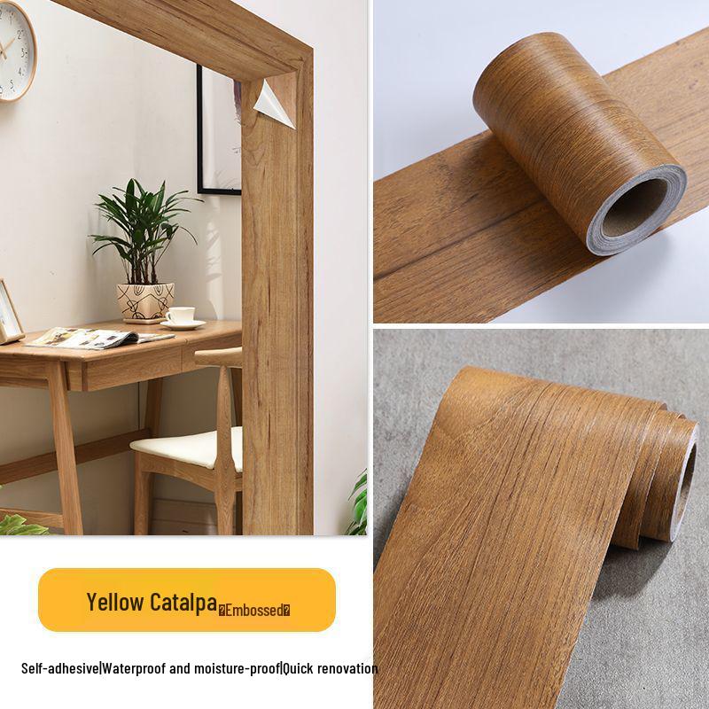 Самоклеящаяся отделочная полоса для ремонта дверной коробки с текстурой дерева