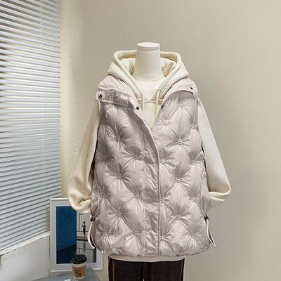 Осенне-зимний жилет женский глянцевый пуховый хлопковый жилет свободного большого размера в западном стиле верхняя одежда жилет куртка