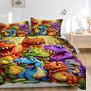 Dinosaur Party Adventure Print 3Pcs Bedding Setduvet Cover With 2 Bedropillowcase Home Birthday Gift