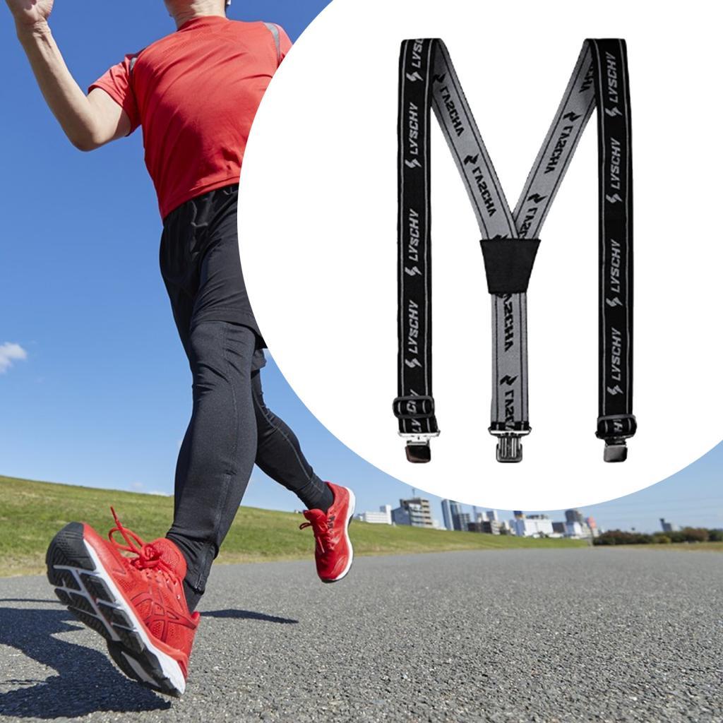 Wide Adjustable + Elastic Suspenders Y-shape Strong Clip Heavy Duty