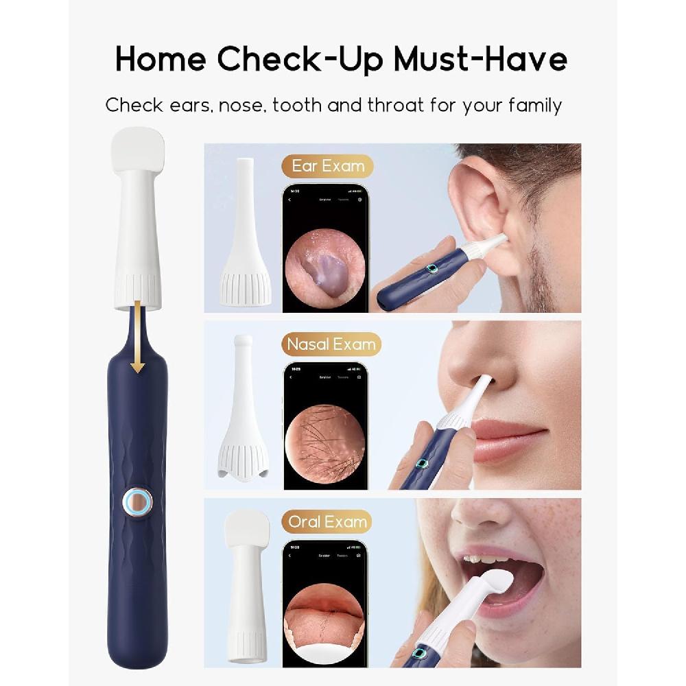 Ear Wax Removal Tool Camera, Ear Cleaner With Flexible Wireless Ear Camera Otoscope, Painless Visual Ear Pick Tweezers Wax Remover