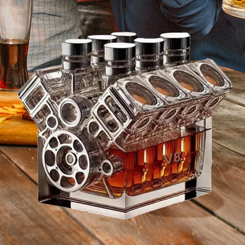 V8 Wine Bottle Engines Shape Liquor Alcohol Decanters Whisky Bottle Decanter Bar Accessories For Tequila Bourbon