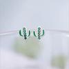 Новые мини-компактные летние свежие креативные серьги-гвоздики из стерлингового серебра 925 пробы с зеленым эпоксидным кристаллом, не вызывающие аллергию E123