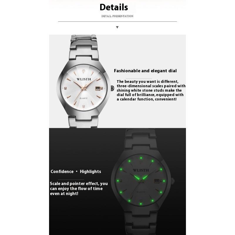 Couple Fashion Quartz Luminous Calendar Men's Watch Student Watch Women's Watch