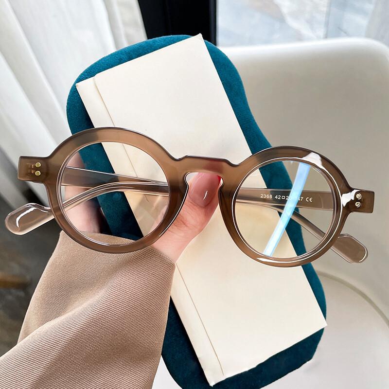 Small Round Women'S Presbyopic Glasses Thick Frame Elegant Green Eyeglasses Men Retro Anti Blue Light Reading Glasses