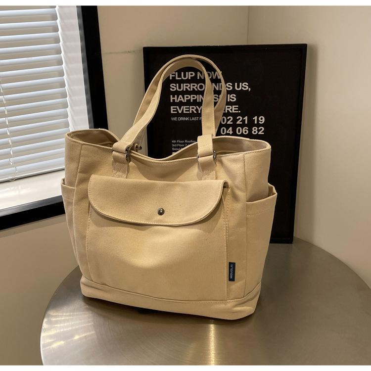 Japanese Canvas Large-capacity Bag Women's 2025 New Autumn and Winter Tote Bag Casual Simple Shoulder Commuter Tote Bag