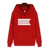 Minimalist Style Geometric White Stripe Print Sweatshirt, Casual Loose Hoodie for Men and Women, Spring and Autumn