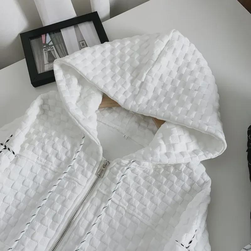 Весенне-осенний свободный спортивный комплект с капюшоном — антивозрастной, повседневный стиль, с длинными рукавами, большого размера