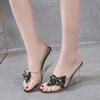 Women's High-Heeled Sandals Summer All-Match Simple Women's Shoes Beveled Transparent Heels
