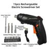 47pcs Rechargeable Electric Screwdriver Set USB Charging Cable, Carrying Case Household Handheld Lithium Cordless Screwdriver Set